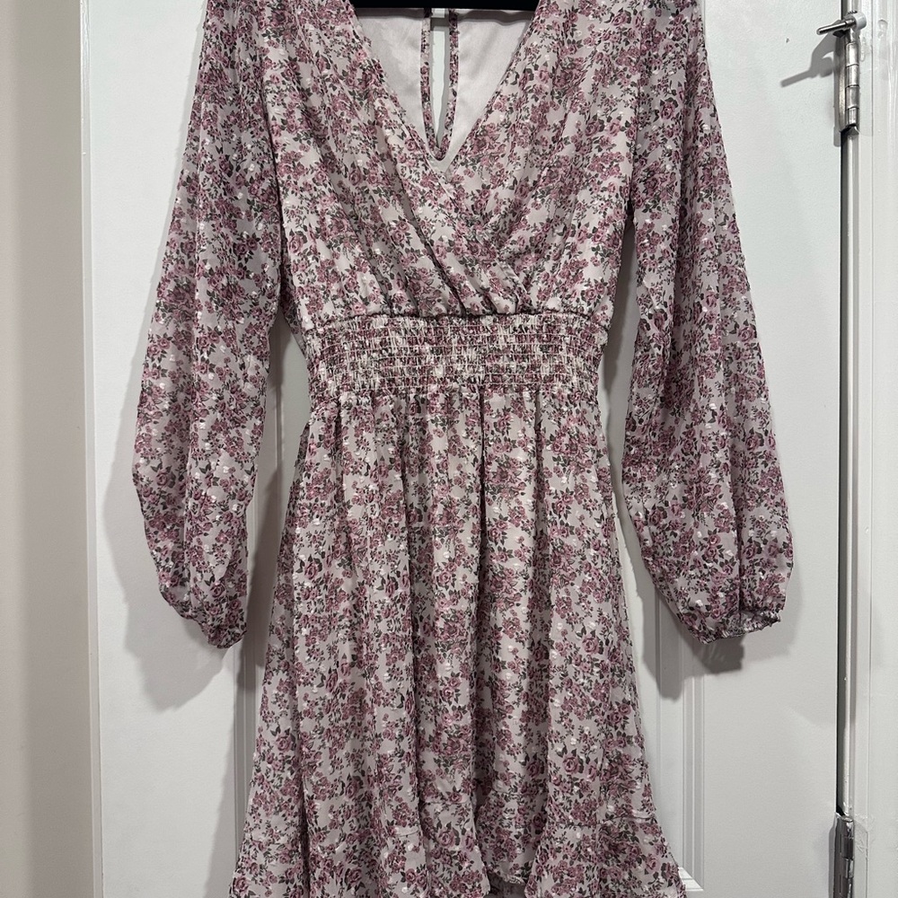 Dress Up Long Sleeve Floral Dress